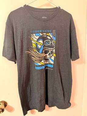 GV Art + Design Progressive Motorcycle Club Est 1937 Skull Graphic T-Shirt